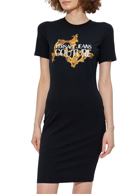 Abito con stampa e applicazioni VERSACE JEANS COUTURE | Abiti | 79HAOE06 CJ02EG89
